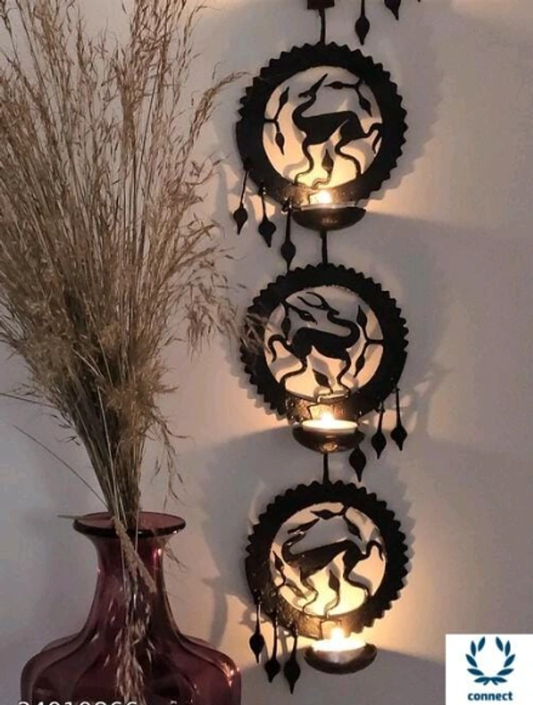 Graceful Metal Tea Light Candle Holder - Free Size, Metal, Multipack :1